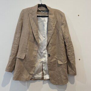 Zara Women's Beige Long Sleeve Single Button Blazer Jacket Size XS